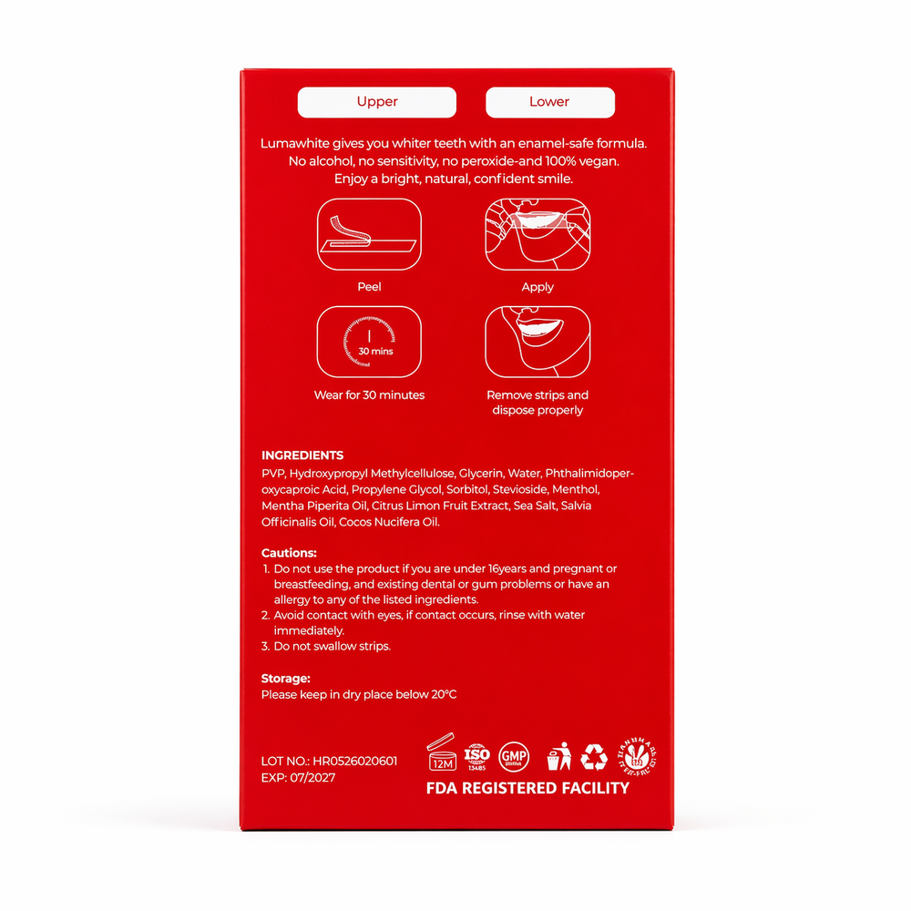 LumaWhite tandenbleekstrips PAP+